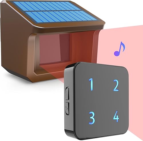 Sistema de alarma para entrada de vehículos HTZSAFE - Sistema de alarma solar HTZSAFE de 12 milla - Rango de sensor de hasta 70 pies de ancho,