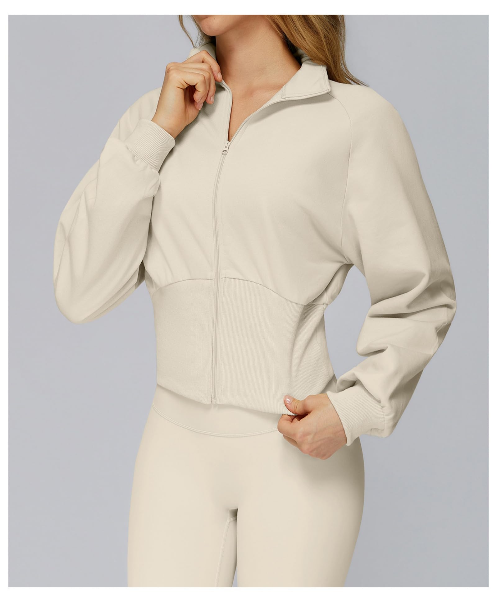 Damska kurtka sportowa z długim rękawem, przycięta bluza treningowa zapinana na zamek błyskawiczny bluza na co dzień sportowa joga slim fit topy dresowe