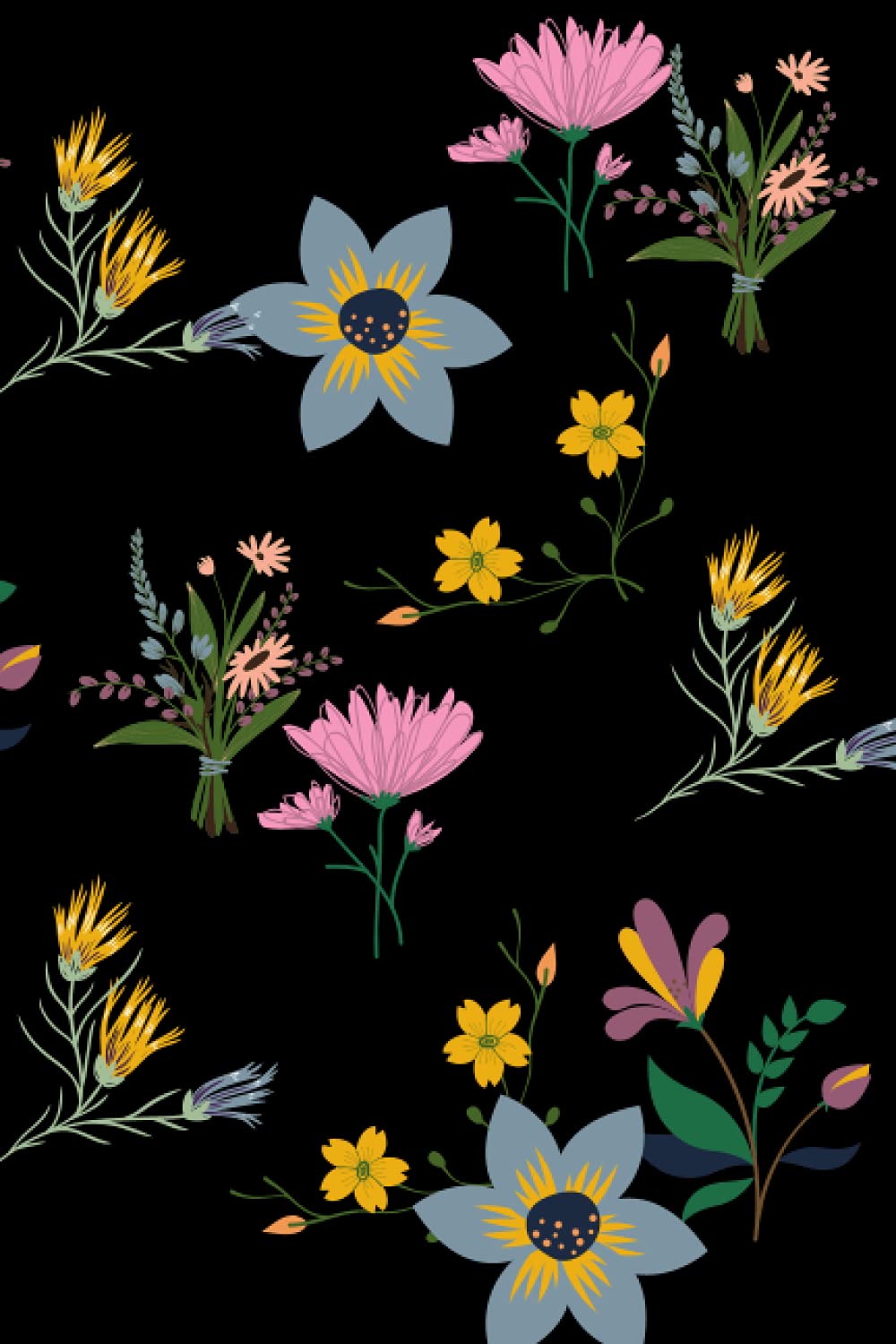 Black Flower Notebook