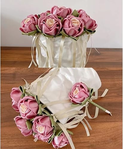 Miniatura 3 de Cinta de satén de oro rosa de 1-12 pulgadas x 25 yardas, cinta de tela de poliéster de color sólido para envolver regalos, manualidades, hacer