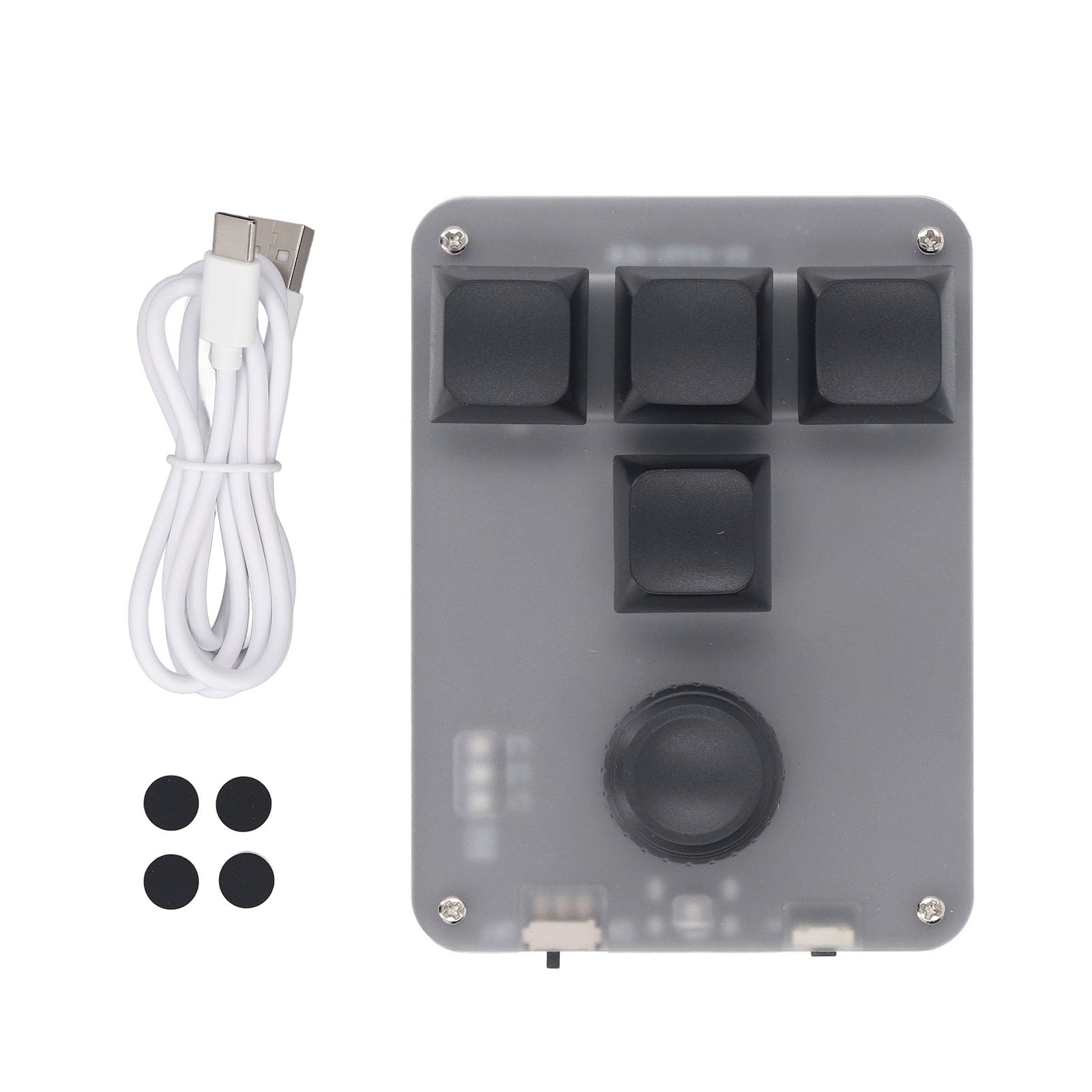 Clavier macro programmable USB C et Bluetooth Walfront à 4 touches et 1 bouton rotatif - 8