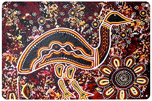 Metal Tin Sign - Australian Aboriginal Art Prints Souvenir - Wall Decorations Poster for Home Kitchen Bar Pub Cafe Garage 8x12 inches