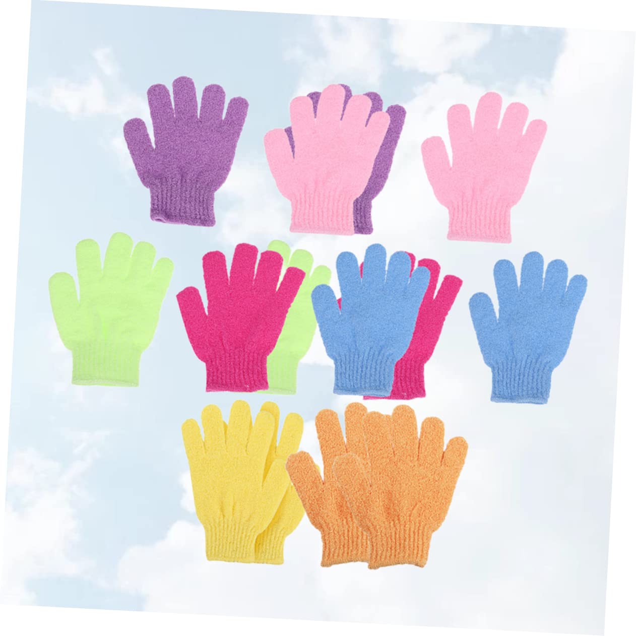 minkissy 28piezas Guantes Exfoliantes De De Toallas Para Baño Con Diseño De Cinco Dedos Masaje Espalda y Exfoliación Para Hombres y Mujeres Rosado