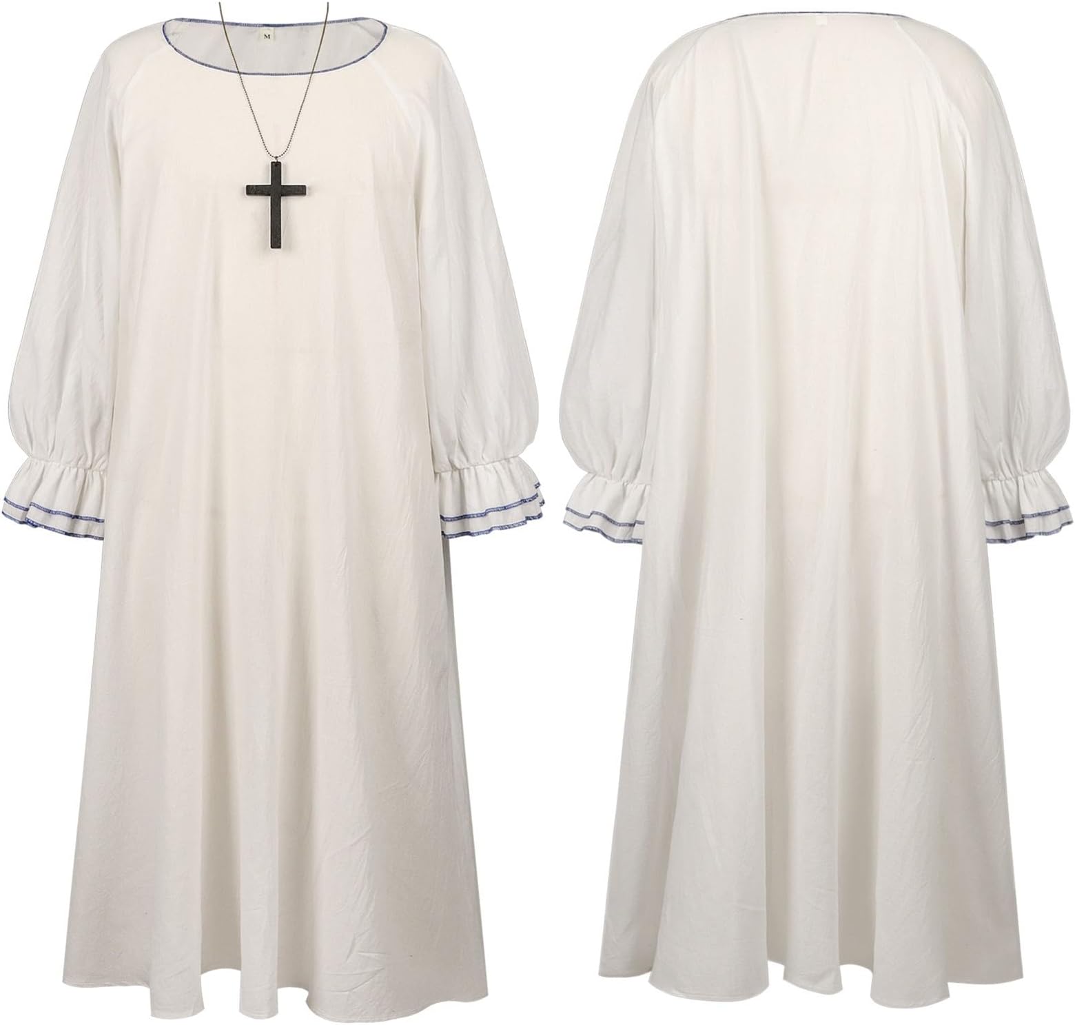 Catholic Cassock Priest Robe Muslim Dresses Round Collar Long Sleeve Thobe Tunics Abaya Tops Middle East Prayer Clothing Priest Robe Fancy Dress Costumes Carnival