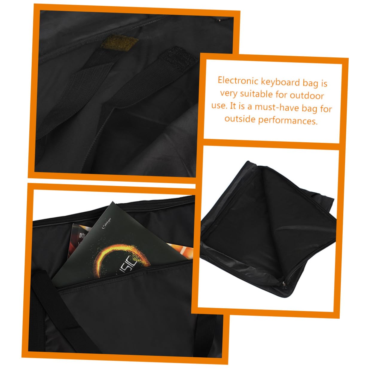 GALPADA Custodia Imbottita Oxford per Tastiera Elettronica 76 Tasti Resistente e Portatile Borsa Pratica Tracolla per Uso Esterno
