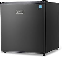 BLACK+DECKER BCRK17B 1.7 Cu Ft Compact Mini Fridge, ENERGY STAR Certified Black Refrigerator w/ Chiller for Dorm, Office, Home