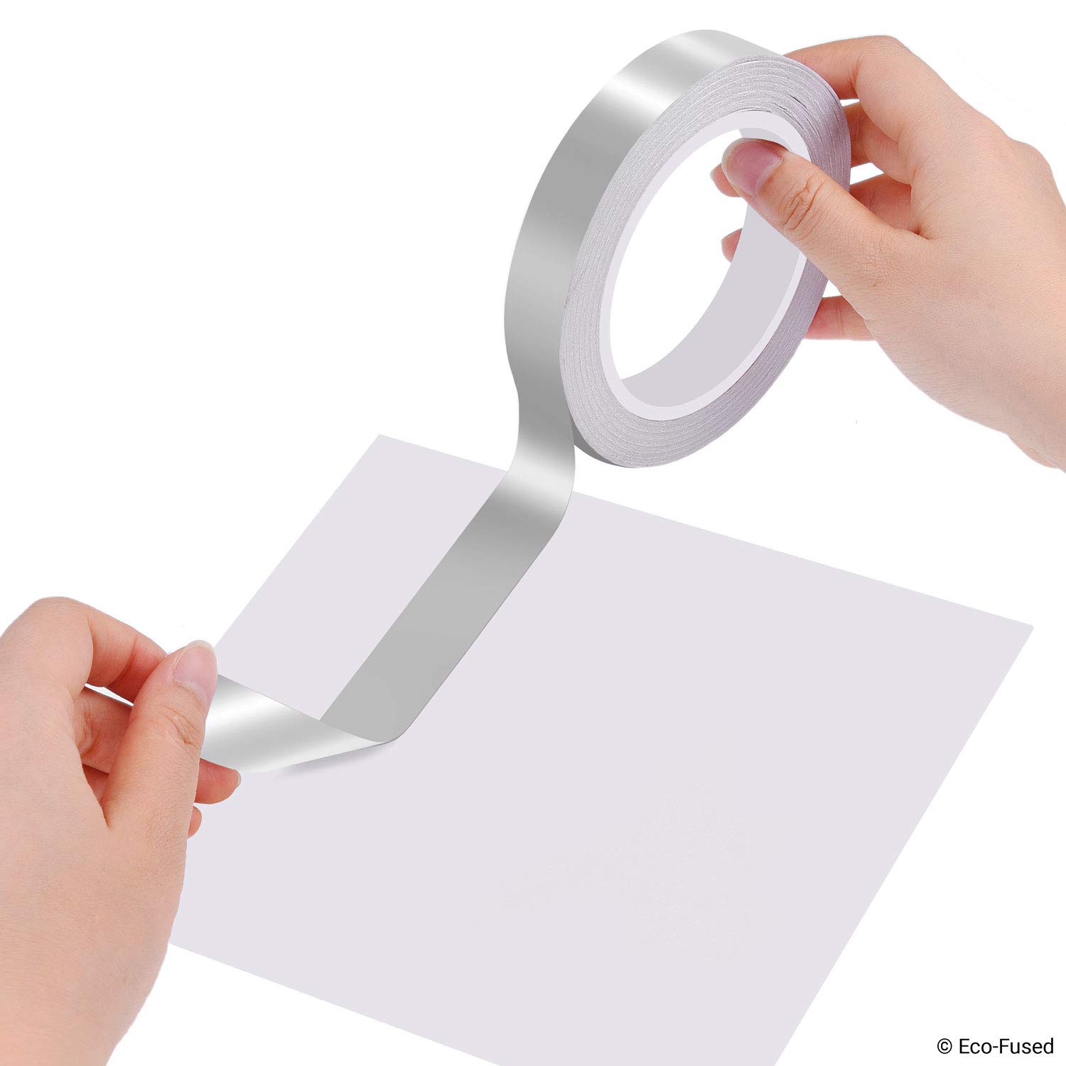 Eco-Fused Adhesive Aluminum Foil Tape - for Heating and Air Conditioning Repairs - Thermally Conductive - Flame/Moisture/Vapor Resistant - Heat and Light Reflective (1 inch x 27 Yards)