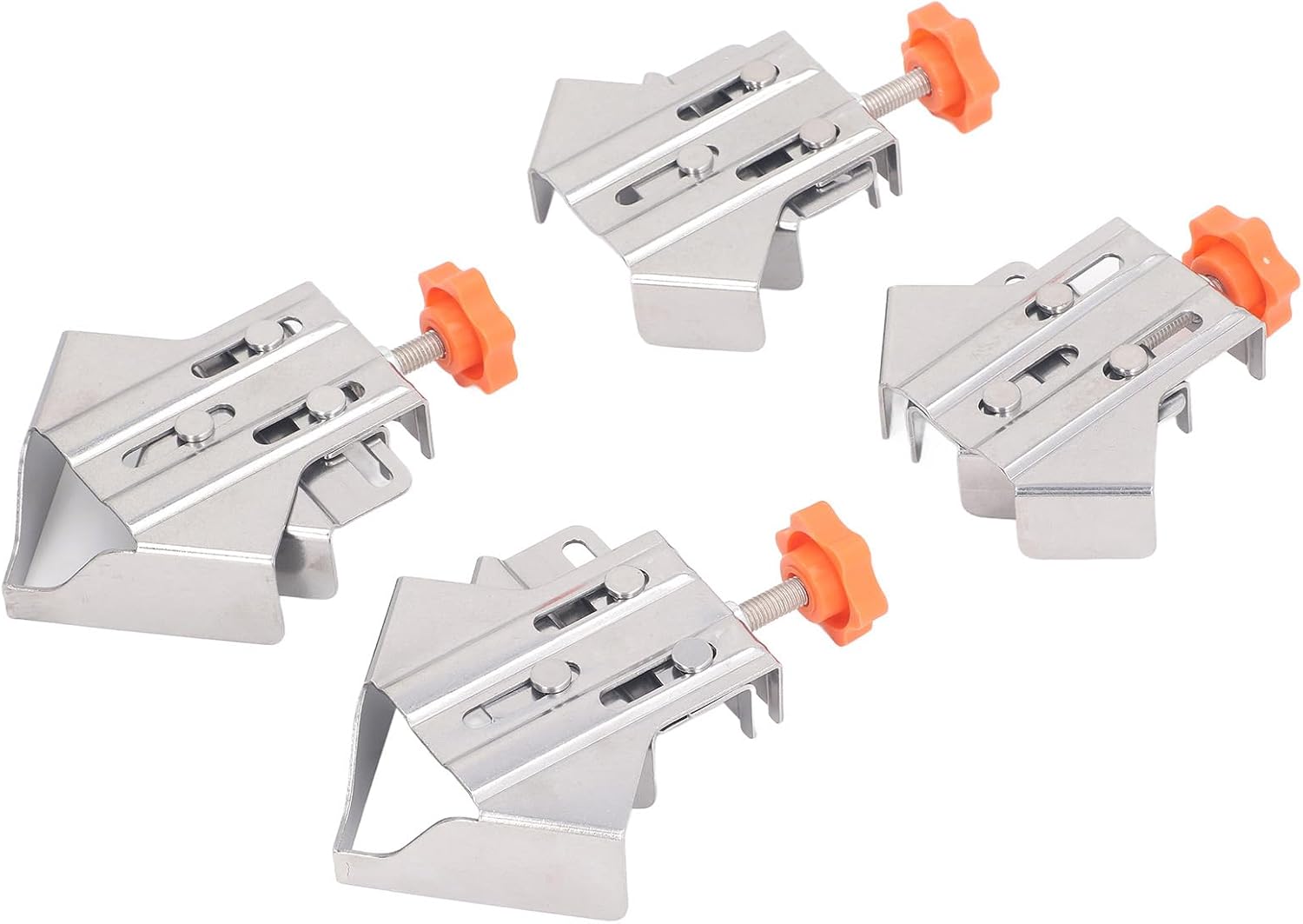 Yosoo Health Gear Right Angle Clamp 4Pcs Corner Clamp Set, Sturdy Stainless Steel Adjustable 90 Degree Right Angle Clamp Opened Closed Adjustable for Woodworking, Right Angle Clip Fixer Tools