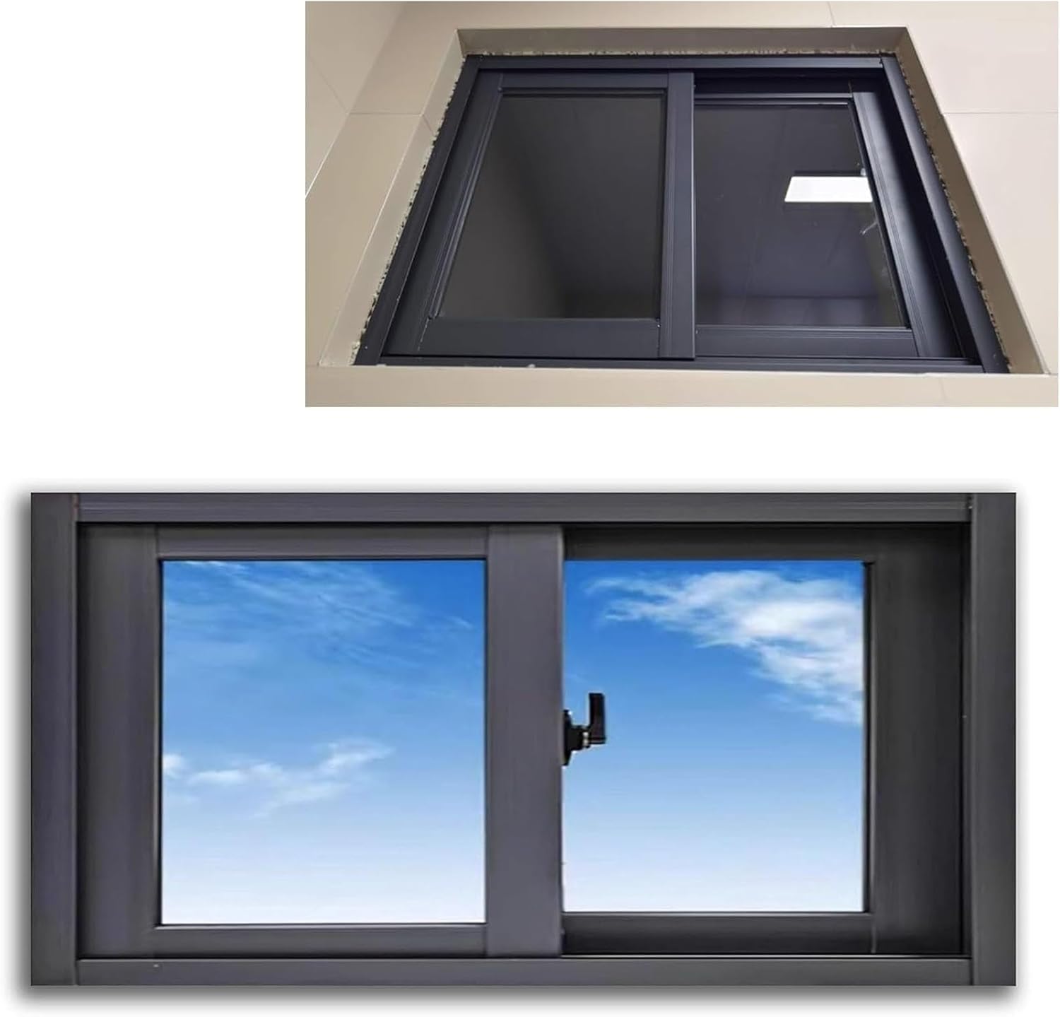 Aluminum Shed Window, Horizontal Sliding Window, Basement Replacement Window with Lock and Screen, Mobile Home Windows for Chicken Coops, Garage, Bathroom(WxH 21x16in/53x41cm)