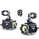 Woljay FUTURE EYES F150 60W Motorcycle Headlight Wired/Wireless Backlight Switch Auxiliary LED Auxiliary Kits Fog Lights (Black - Wired - Low Yellow + High White)