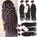 Unice Hair 4 Bundles Brazilian Virgin Hair Deep Wave Hair Extensions 6a Grade Unprocessed Human Hair Wave Natural Color Can Be Dyed and Bleached (16 18 20 20)