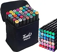 Kit 36 Cores de Canetinhas Ponta Dupla para Colorir Bobbie Goods com Estojo – Canetas Marcadoras Profissionais Para uso Escolar e Desenho