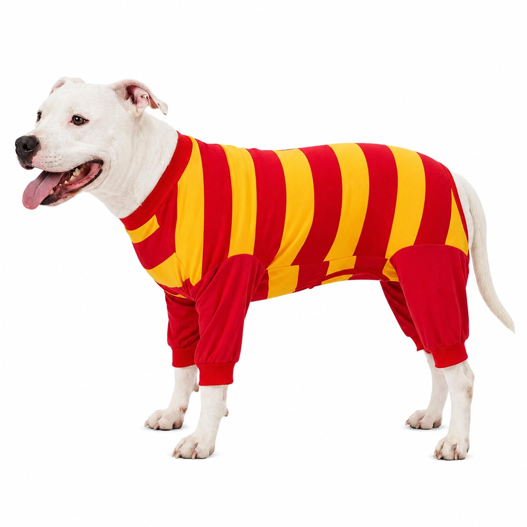 LovinPet Dog Recovery Suit, Leg Wrap E-Collar Alternative, Wide Stripe, XL