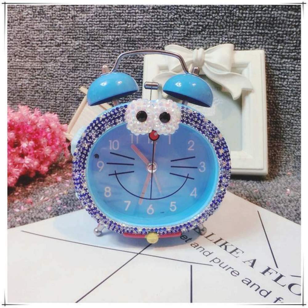 Mzbbn Travel Alarm Clock Cute Cartoon Schoolboy Master Alarm Clock Kt Cat-Ding Dong Blue Selling Alarm