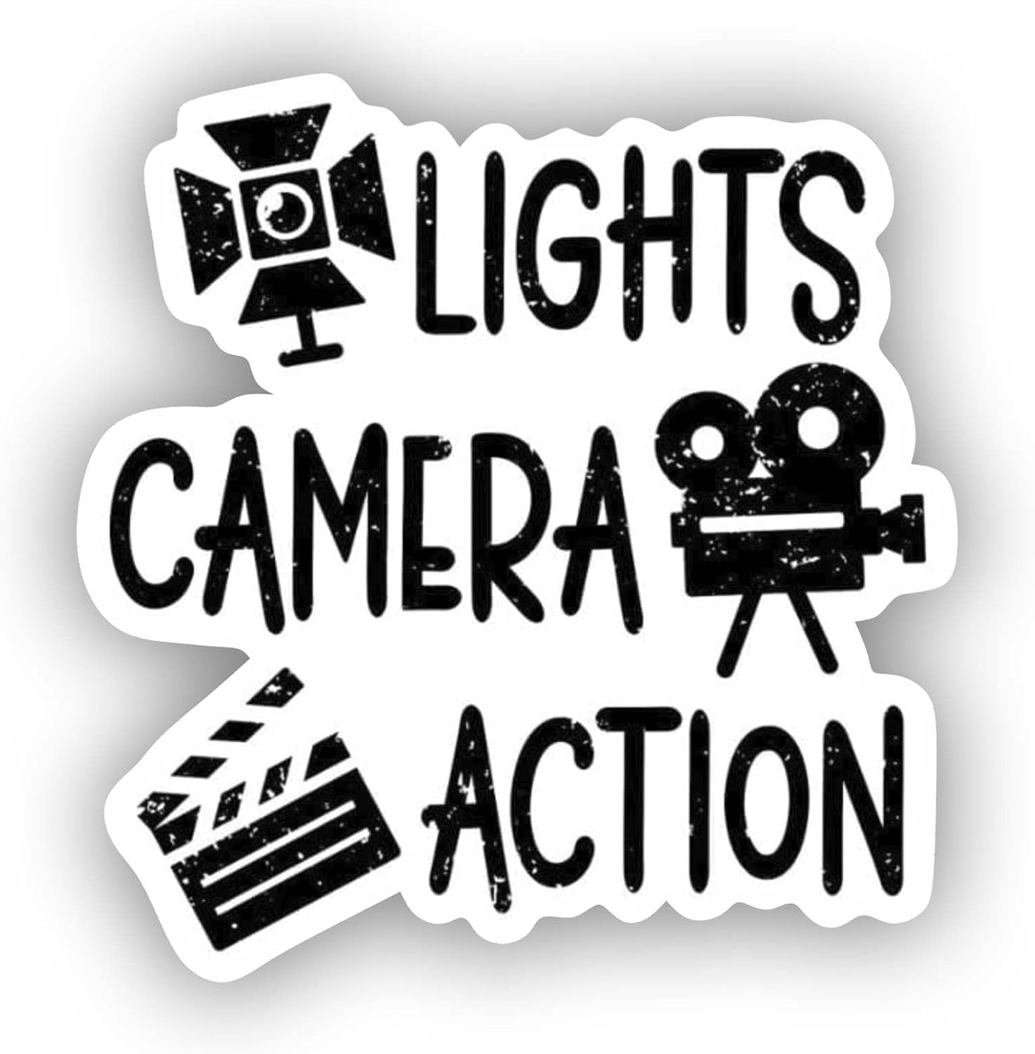 Sticker Lights Camera Action Movie Maker Film Director Decal for Car Truck Bumper Laptop Vinyl Window Wall US.