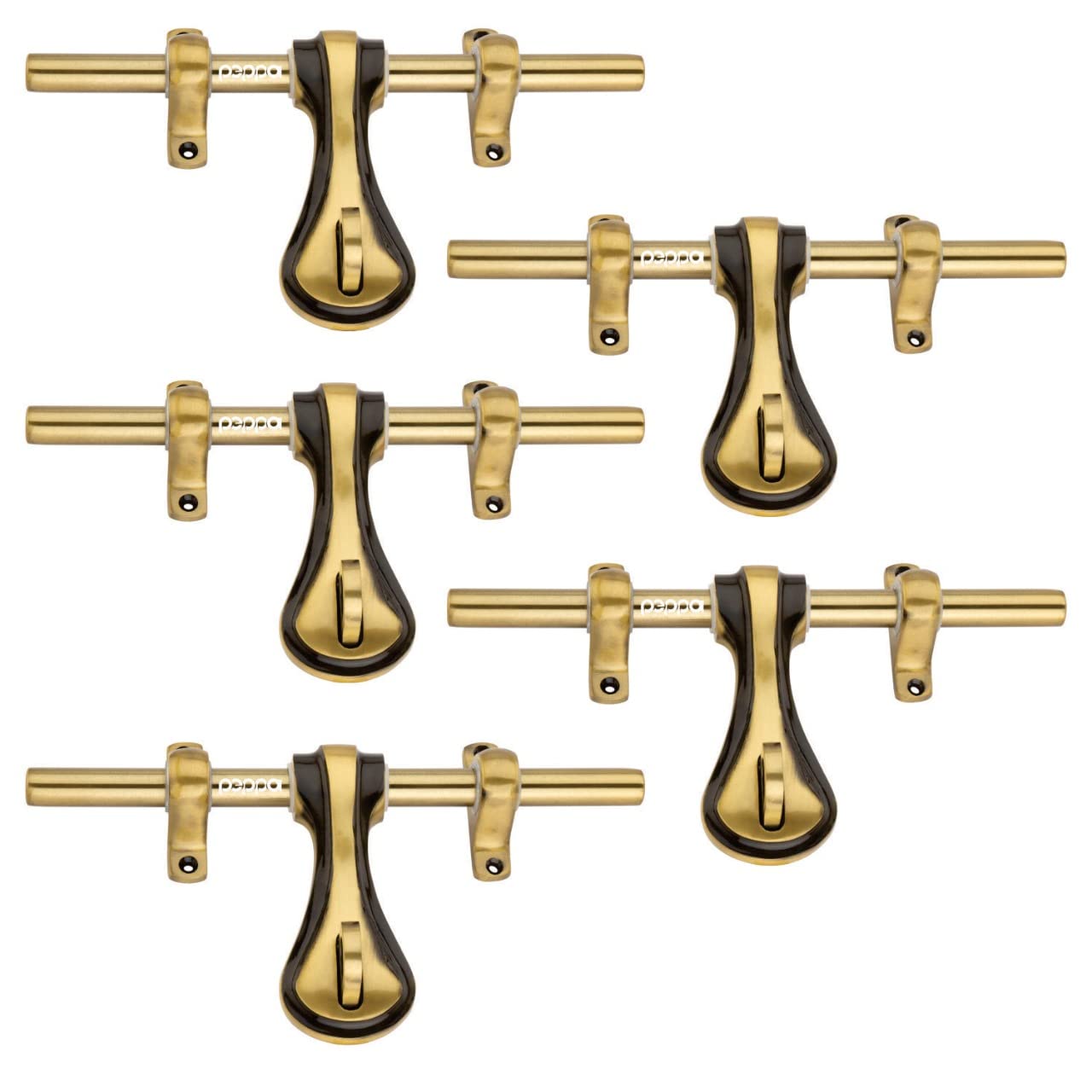 Peppa™ 10" Antique Brass Finish Aldrop for Door (1 Aldrop, 2 Crams and 1 Kunda) (TIE) (Pack of 5) (B0B3W1BP6L) Amazon Price History, Amazon Price Tracker