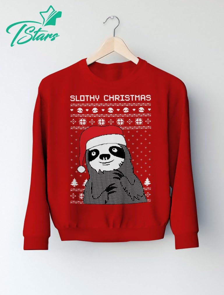 Tstars Slothy Christmas Ugly Christmas Sweater Sloth Sweatshirt - Image 4