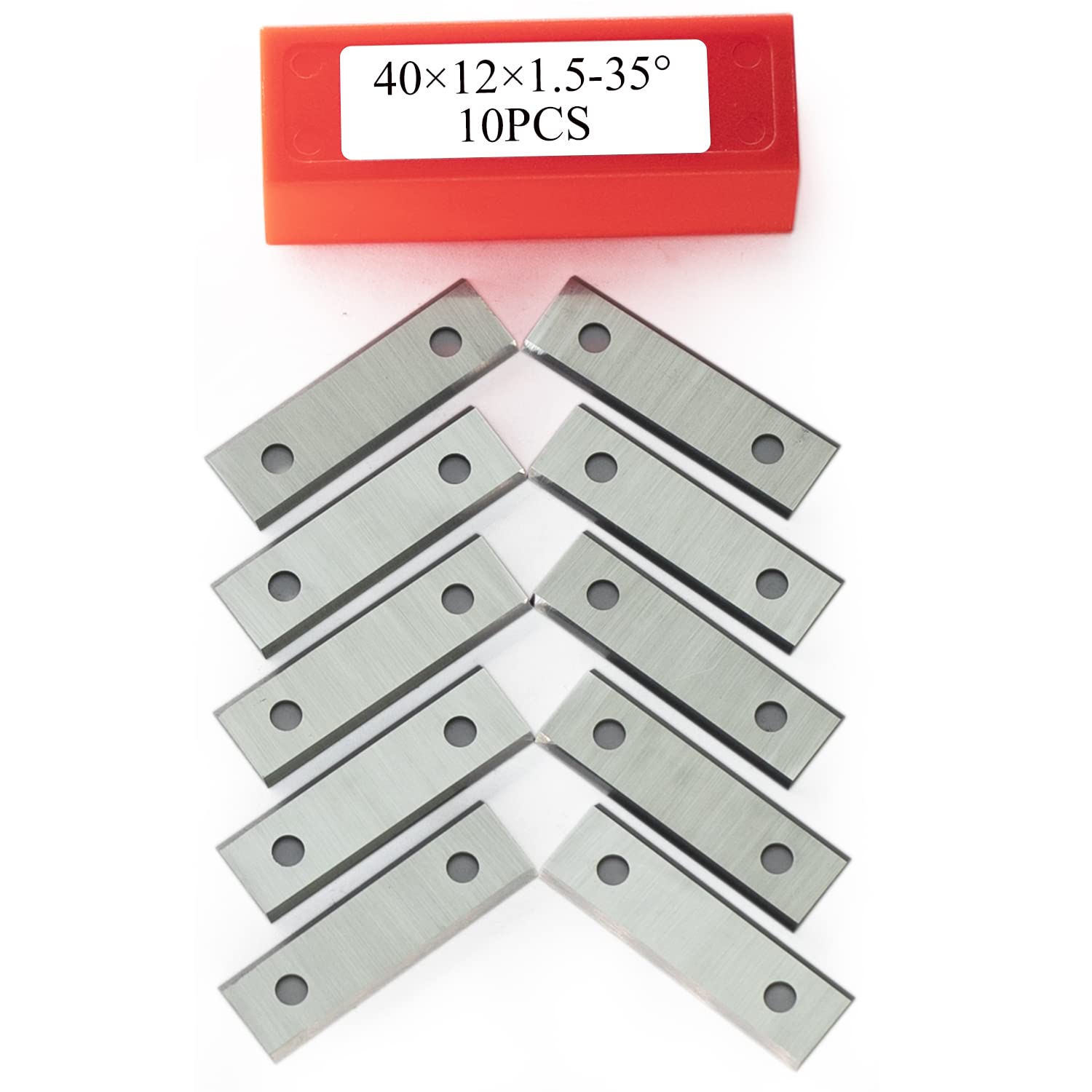 40mm Square Carbide Inserts Cutters Knives Blades 40×12×1.5mm-35°for Woodworking Spiral/Helical Planer Cutter Head or Lathe Turning 10pcs