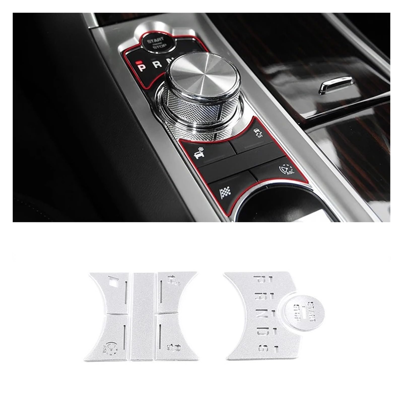 Interior Mouldings for Jaguar XF 2012 2013 2014 2015 Car Central Control Air Conditioner Multimedia Button Stickers Interior Accessories Car Accessory(G)
