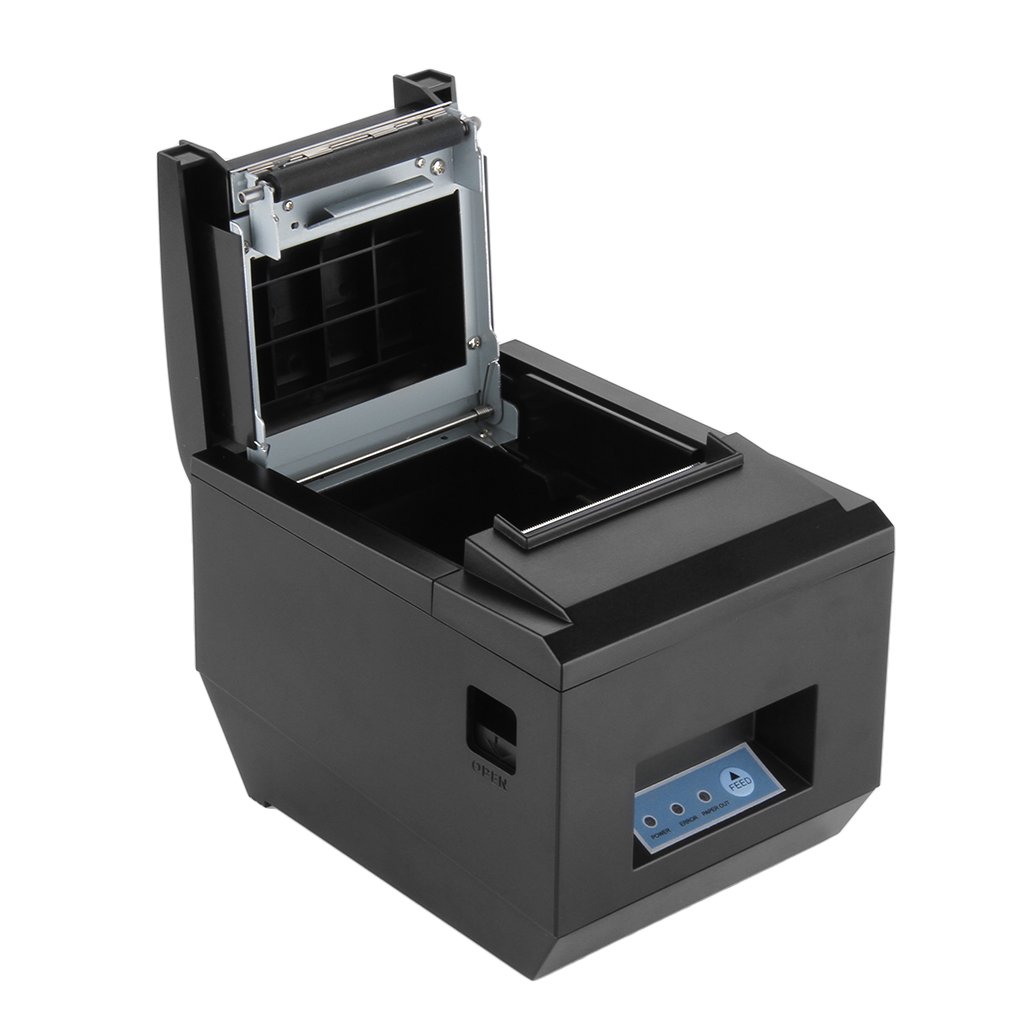 Excelvan - Impresora térmica de Recibos y Tickets (Interfaz USB, 80mm, 250mm/sec, Compatible con Andriod, Windows y Linux), Negro