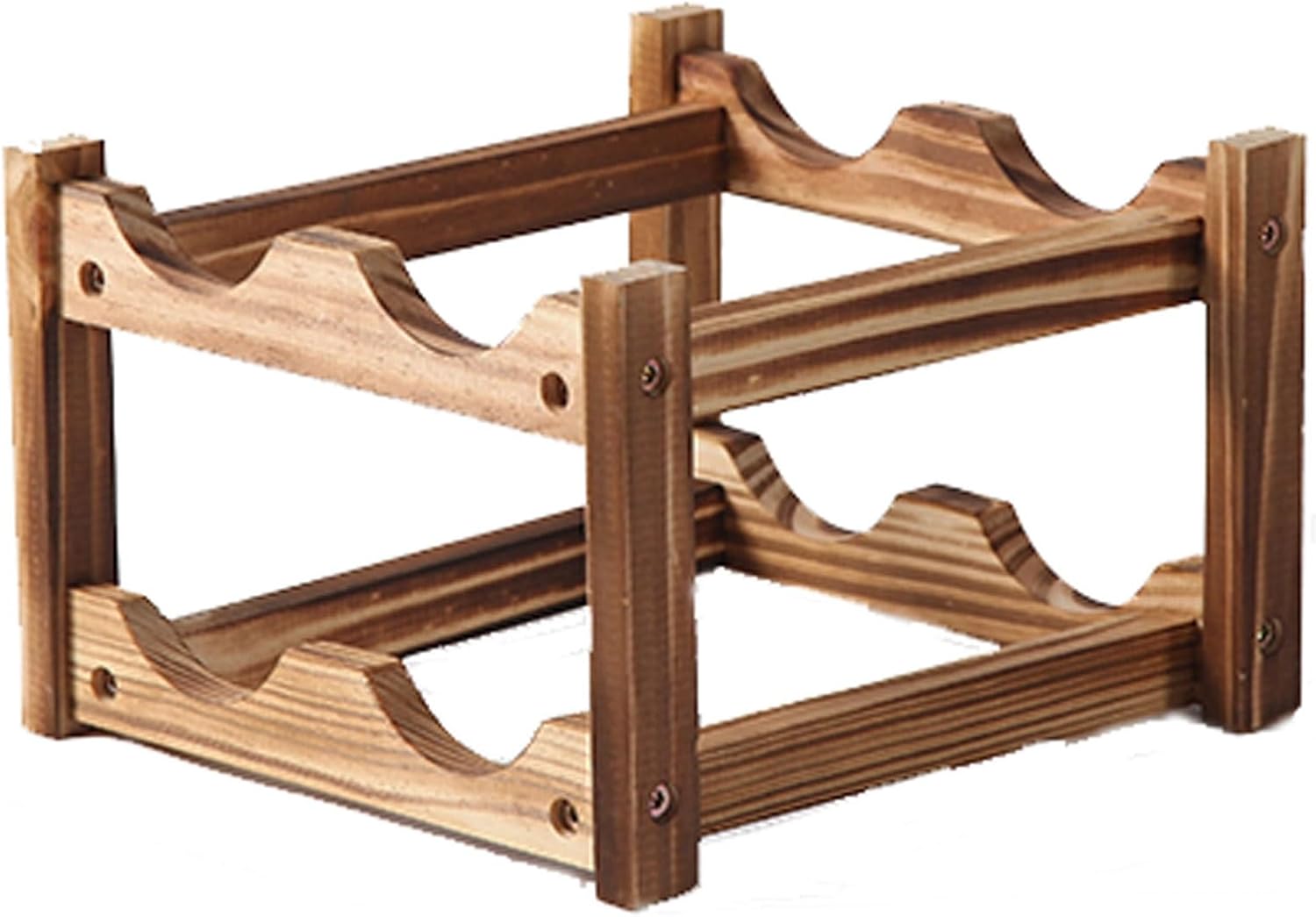 Wooden Wine Rack Wine Display Rack Storage Rack Wine Storage Rack Easy to Assemble(White,Transparent,Brown,Four-Layer)