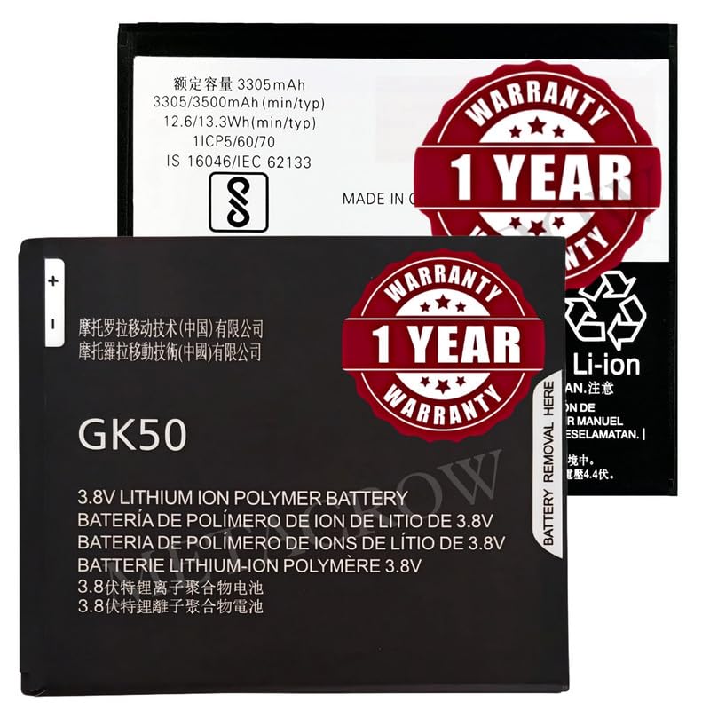 Image of Original GK50 Battery Compatible for Motorola Moto E3 Power (XT1706) - (3500mAh) - 1 Year Warranty JK1