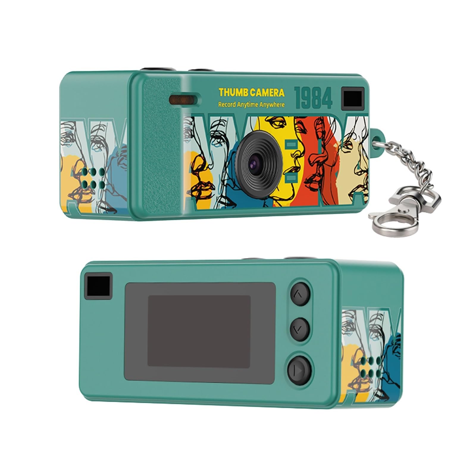 1080p retro mini thumb keychain camera, portable flash video camcorder support memory card for daily recording & gift