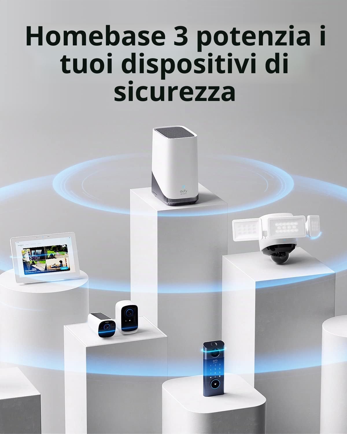 eufy Security HomeBase 3, eufy S380, telecamera wi-fi esterno senza fili, nessun costo mensile, memoria espansa, compatibile crittografia standard militare