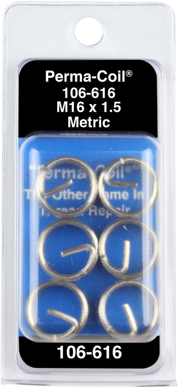 Perma-Coil 106-616 Metric Thread Insert Pack M16X1.5 6PC Helicoil 5544-16