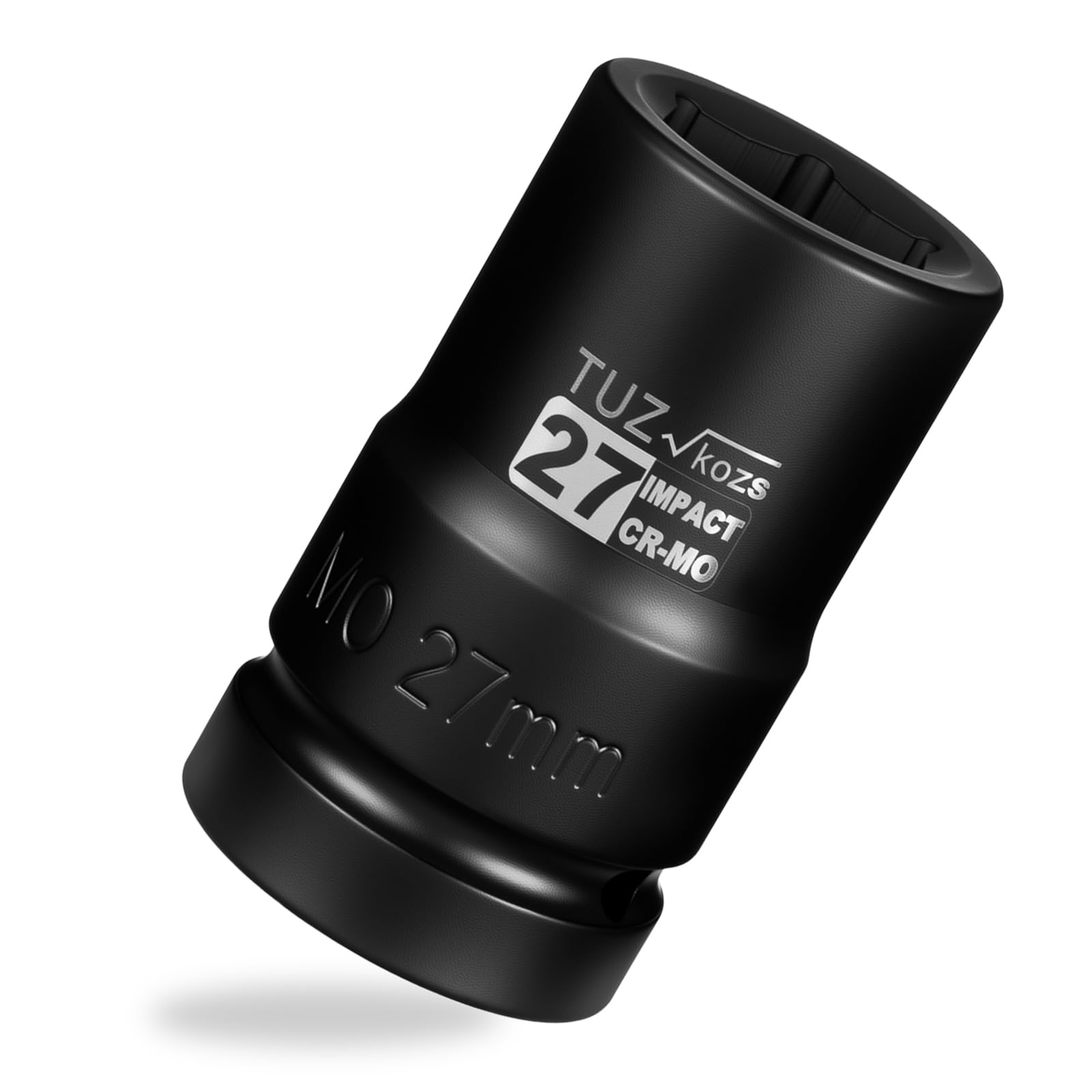 1-Inch Drive x 27 mm Deep 6 PT Impact Socket, Metric, CR-MO, 1" Drive 6 Point Axle Nut Socket for Easy Removal of Axle Shaft Nuts (27MM)