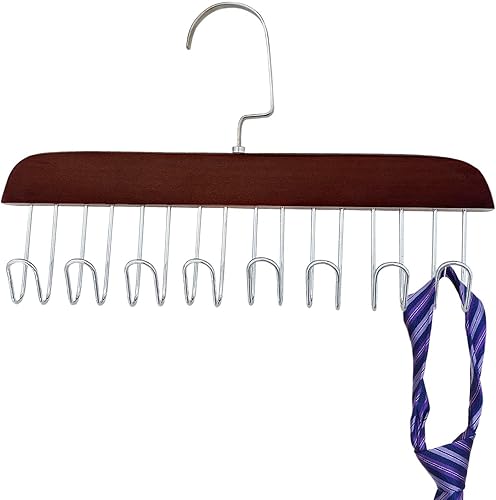 Miniatura 9 de Naysku Perchas para camisetas sin mangas, organizador de armario de madera para ahorrar espacio, rotación de 360, resistente y organizador de