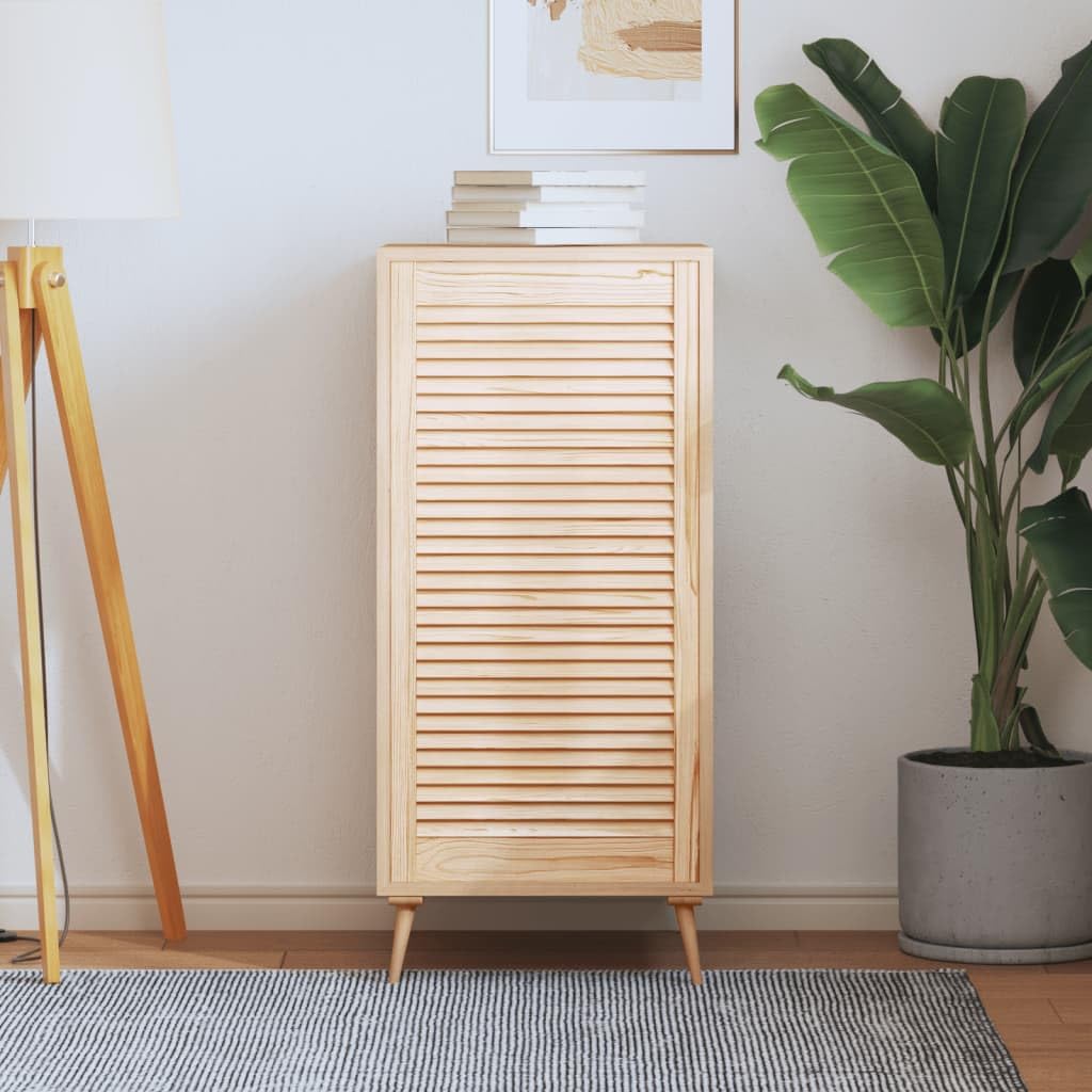 vidaXL Porte d'Armoire à Persiennes, Porte de Placard à Chaussures, Panneau de Radiateur, Décoration d'Intérieur, Bois de Pin Massif