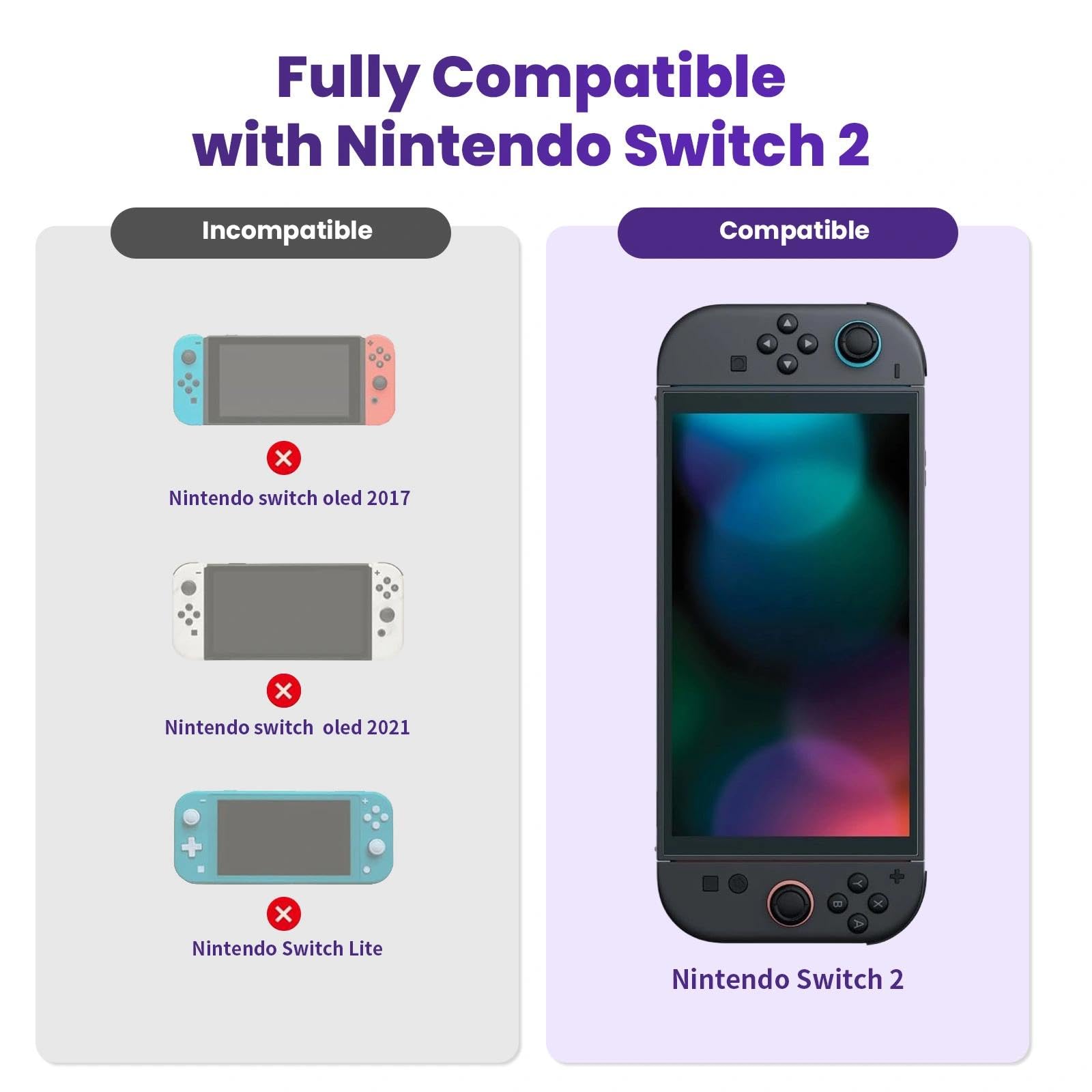 Odporne na wstrząsy etui typu hard shell Windfromort do Nintendo Switch 2 (model 2025) – 10 miejsc na karty do gier i kieszeń na akcesoria, lekkie i kompaktowe, idealne does podróży i przechowywania