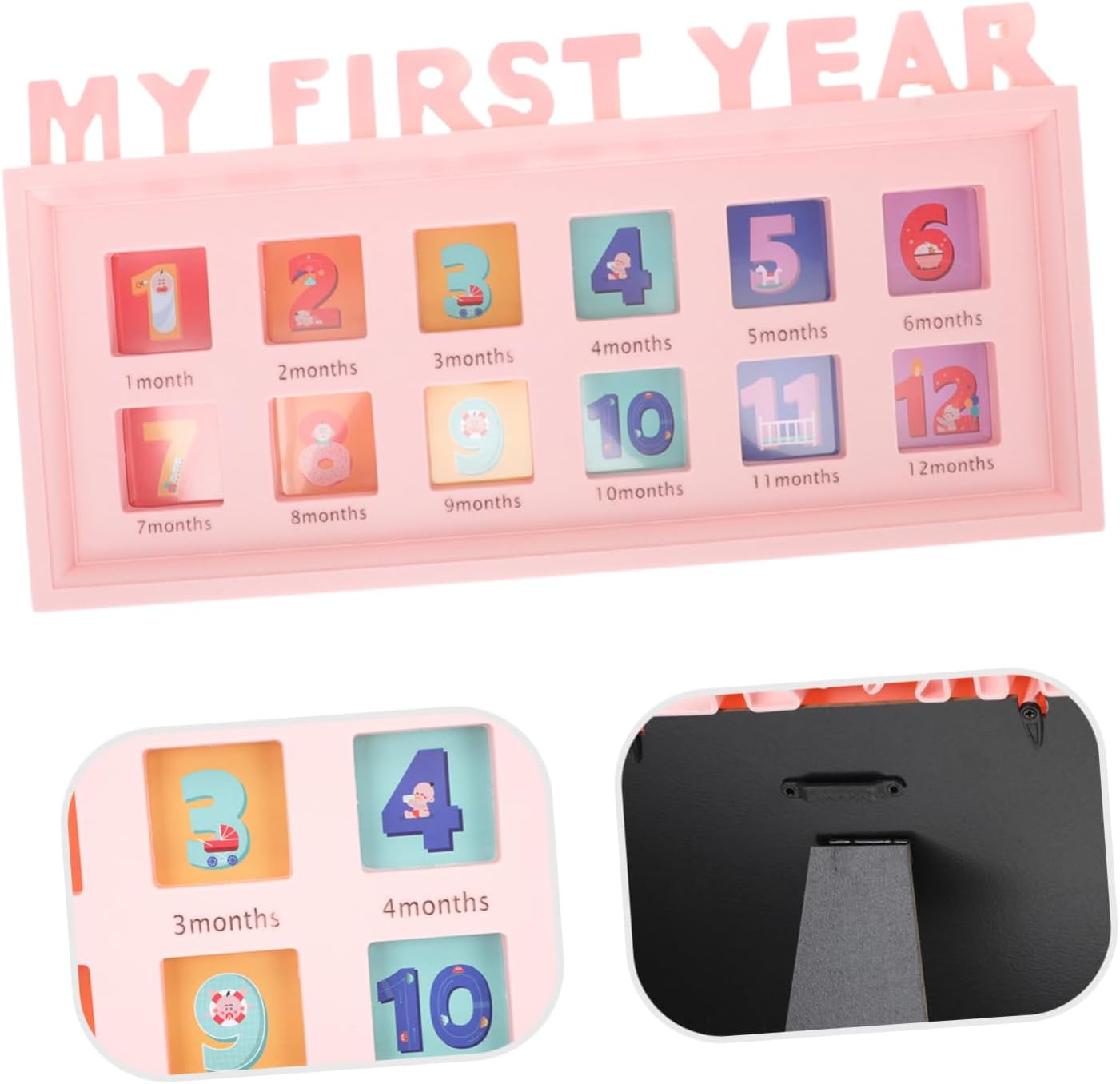 SUPVOX Growth Photo Frame Modern Month Picture Holder for Boy Girl Home Decoration for Recording Your Boy Girl First Year