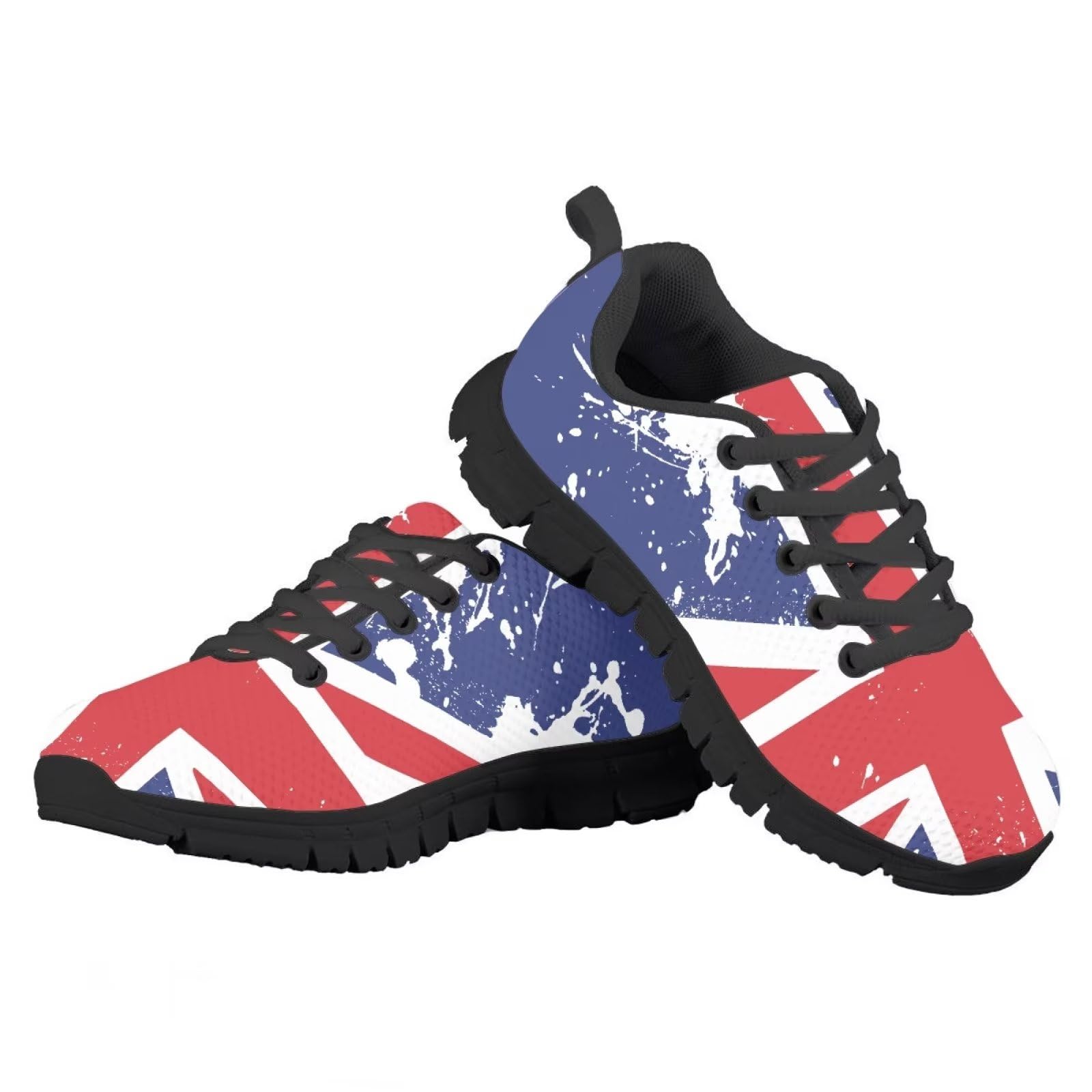 Belidome Britain Flag Shoes for Kids Boys Girls Running Hiking Cycling Lace Up Sports Casual Tennis Shoes Lightweight Breathable