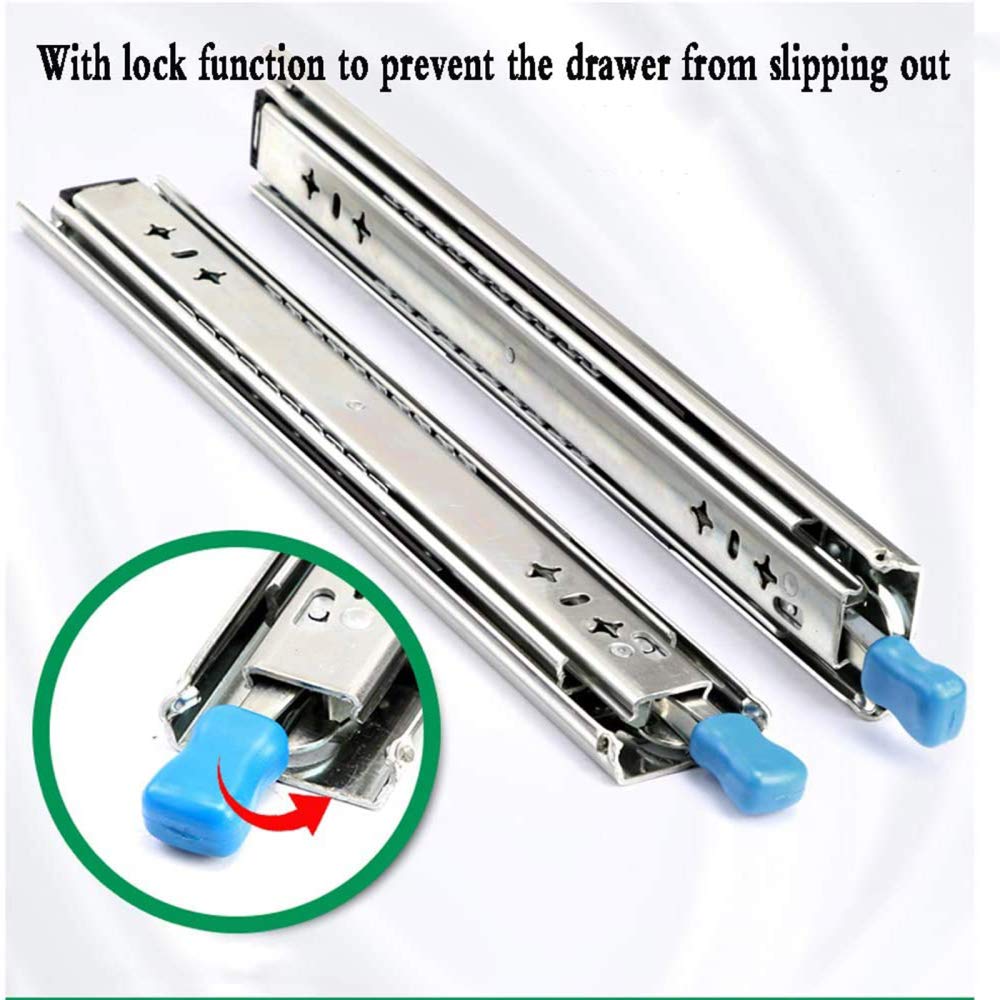 Guide per Cassetti per Impieghi Gravosi Bloccaggio A Due Vie più Sicure per Evitare Cadute Peso del Cuscinetto 120 kg,Silver-450mm
