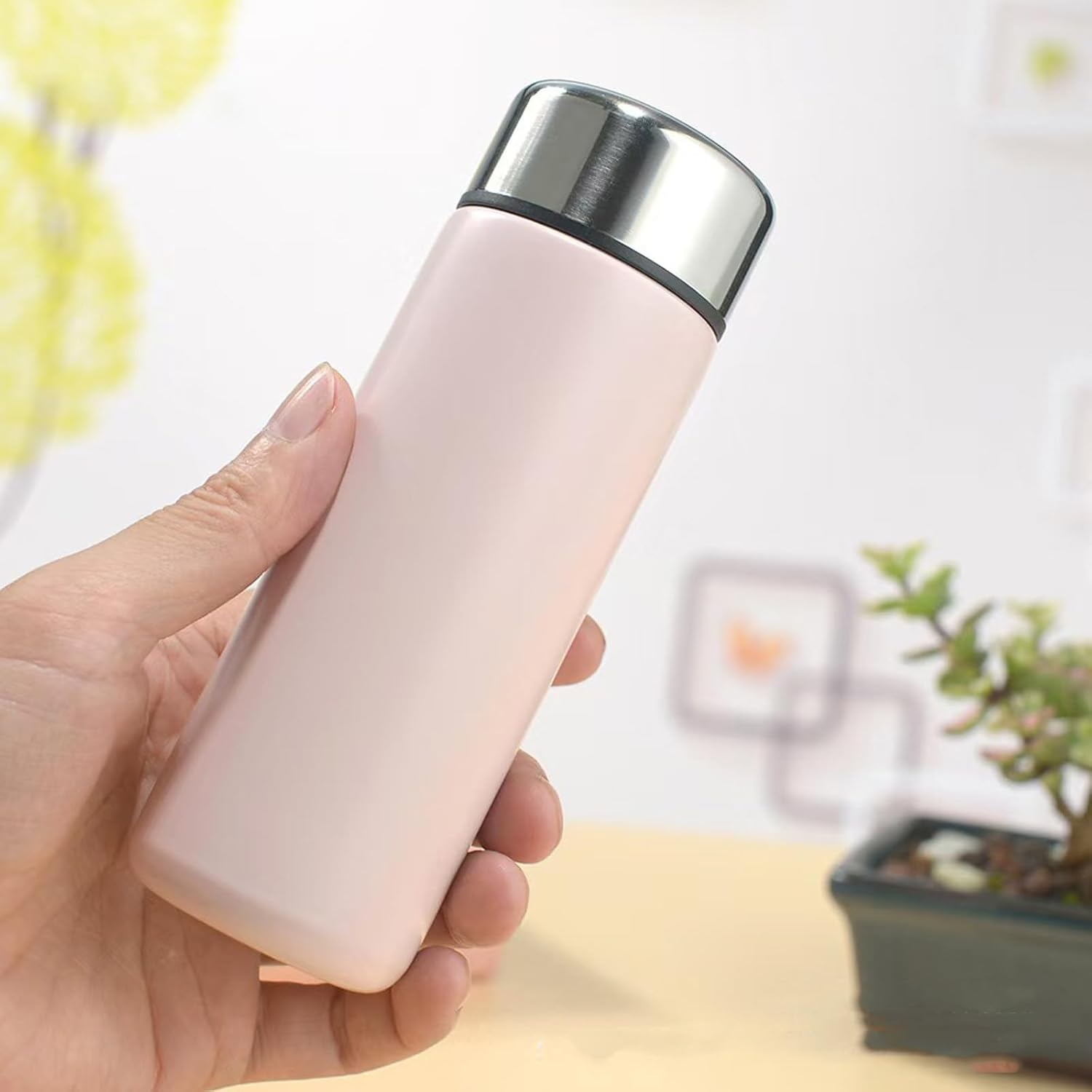 Small Water Bottle Mini Insulated Water Bottle for Hot and Cold Drinks Cute Stainless Steel Travel Coffee Mug Leak Proof Vacuum Flask 6.7 OZ/200 Ml (Pink) - Image 3