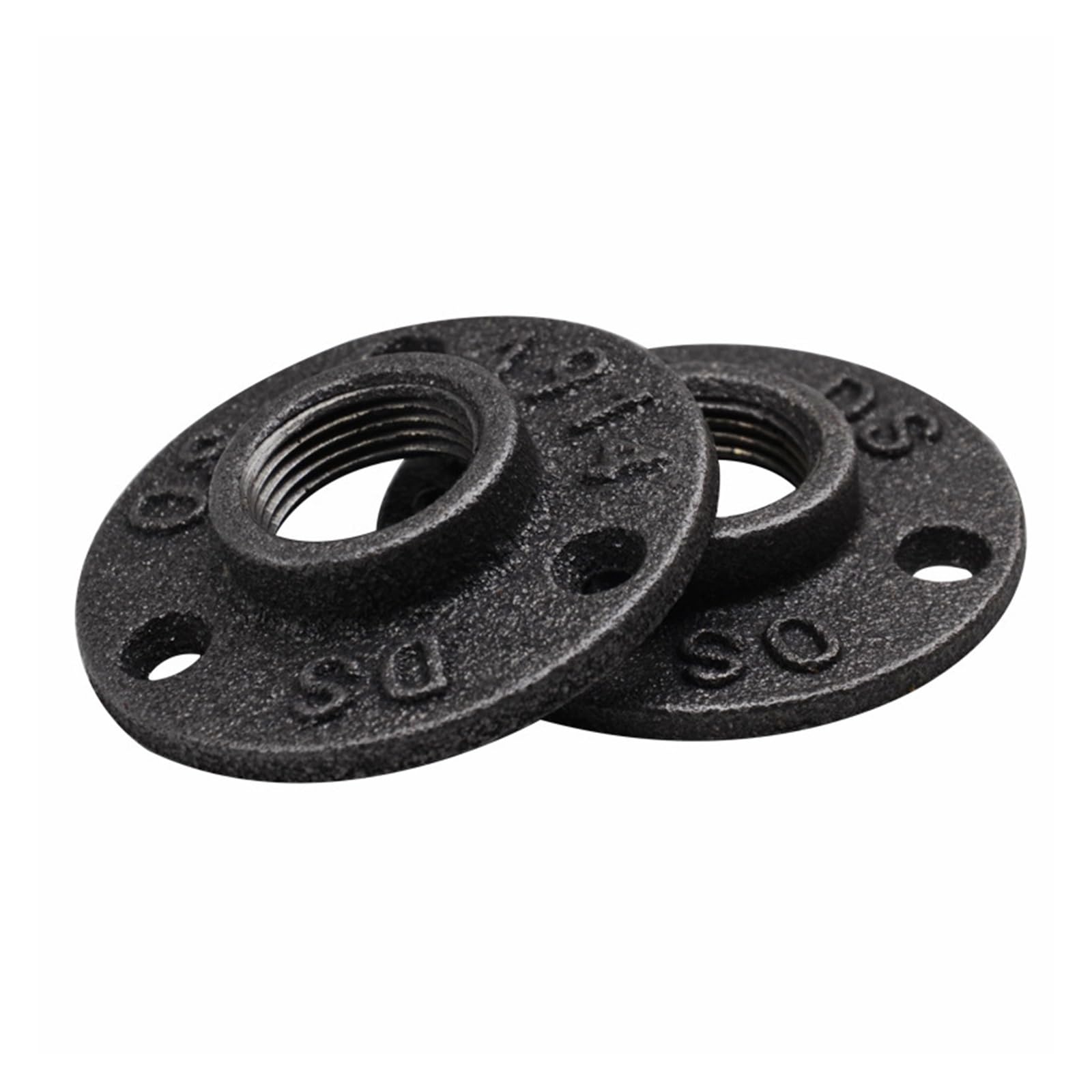 Ozliyy Iron Flange Dn15 10Pcs 1/2" 3/4" Decorative Flange Malleable Iron Pipe Fitting Wall Mount Floor Antique Aluminum Alloy Hardware Home Decor(Iron Flange Dn15)