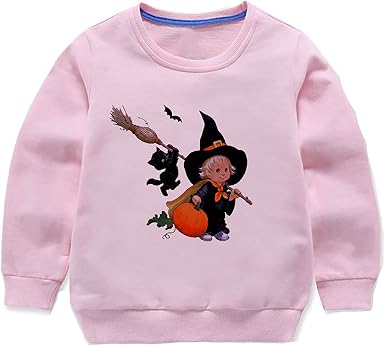 Amazon.com: Sudaderas para niños – Sudadera de cuello redondo lindo gato  bruja manga larga suéter camiseta de otoño para niños y niñas : Ropa,  Zapatos y Joyería