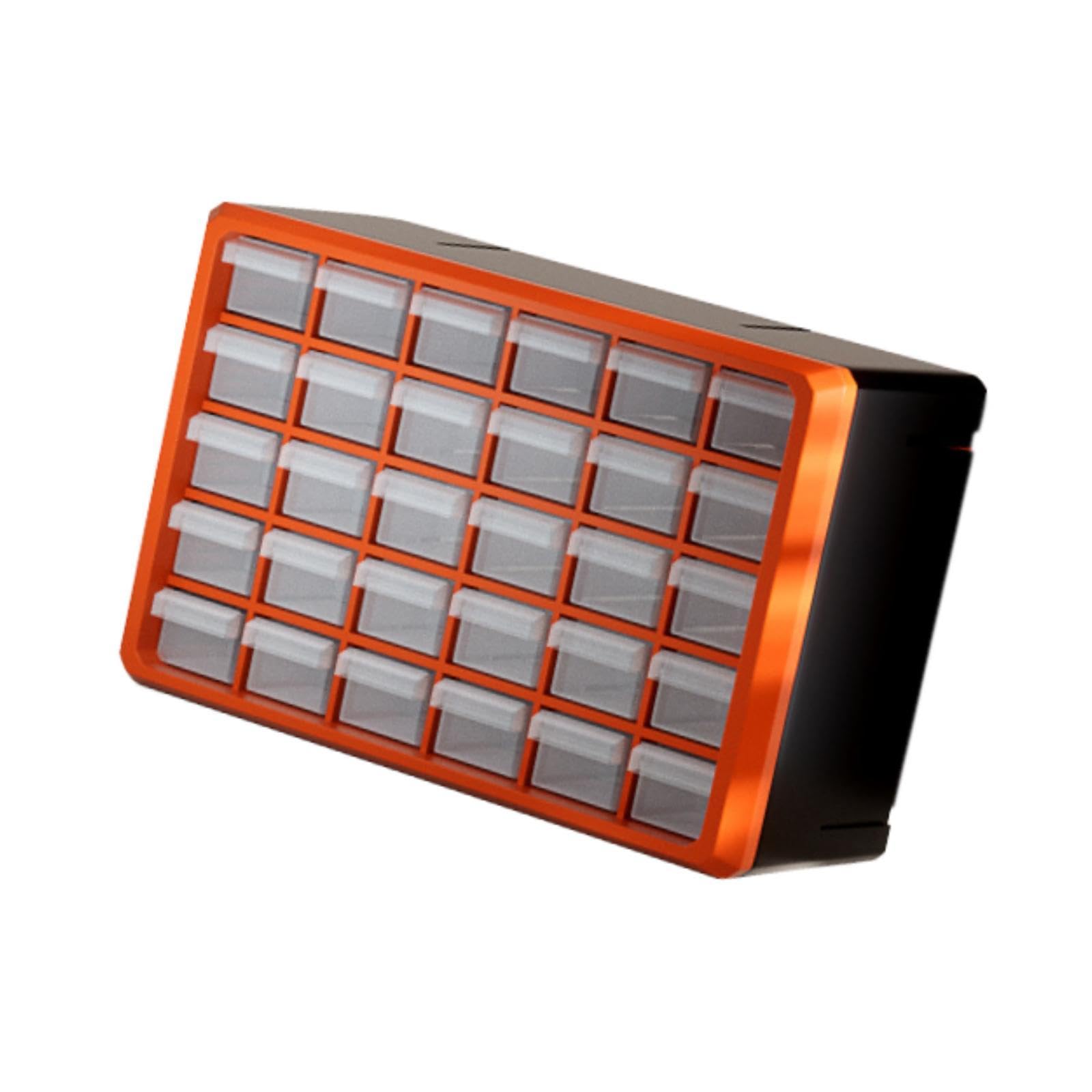 Organizador de Cajones para Armarios de Almacenamiento, Compartimentos, Multirejilla, Multifuncional, Caja de, Organizador de Tornillos, Organ, Cuadrícula Pequeña Naranja 30