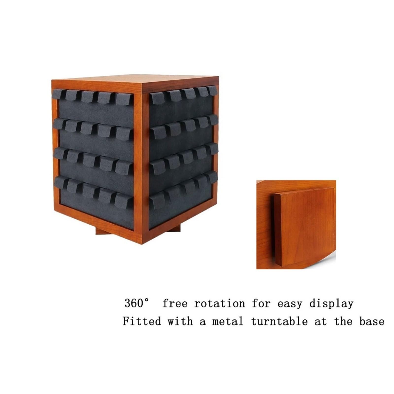 Uchwyt na biżuterię Cube Rotating Wooden Earring Display Stand