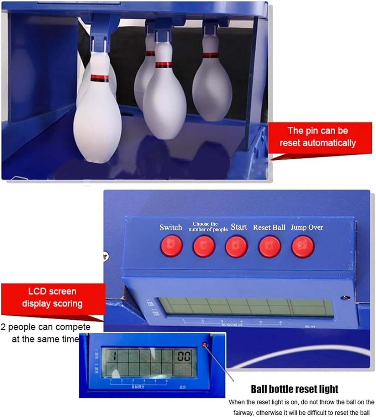 Electronic Bowling Alley Game | with LED Scoreboard | Foldable Indoor Bowling Ball Sports Game Console | for Children and Adults Interactive Game(2M)