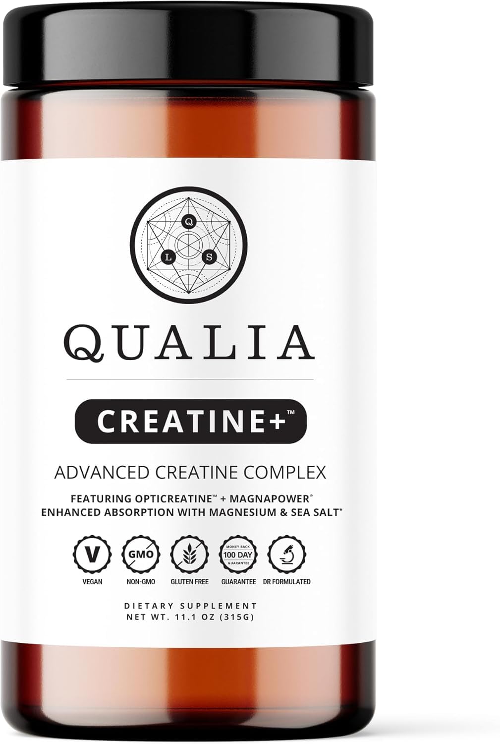 QUALIA LIFE SCIENCES Creatina em pó com OptiCreatine™ e Creatine MagnaPower, 60 porções