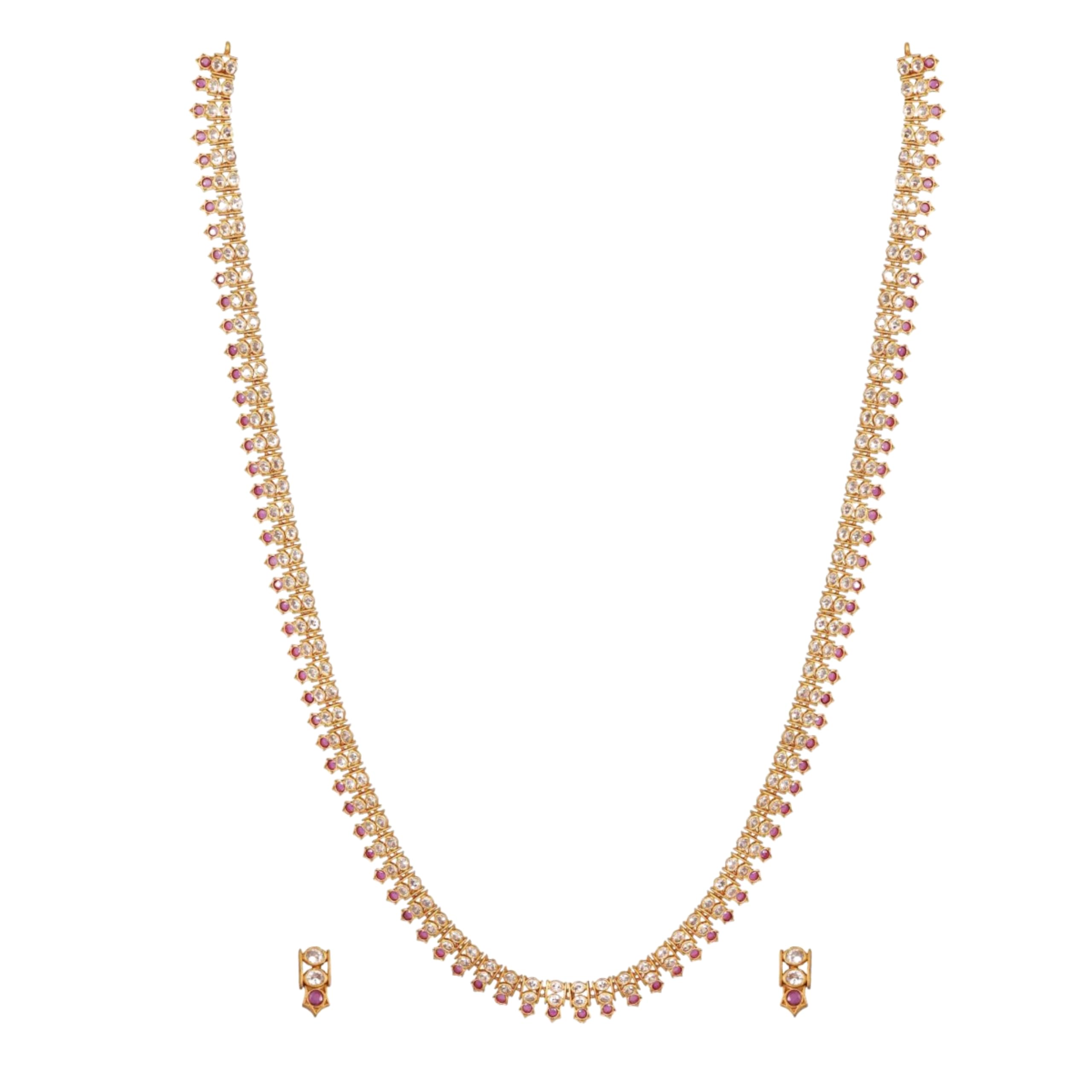 TARINIKA Antique Gold Plated Manju Nakshatra CZ Long Necklace Set - Jewelry Set for Women Perfect for Ethnic occasions | Traditional Jewellery For Women | 1 Year Warranty* (B0CZD6W541) Amazon Price History, Amazon Price Tracker