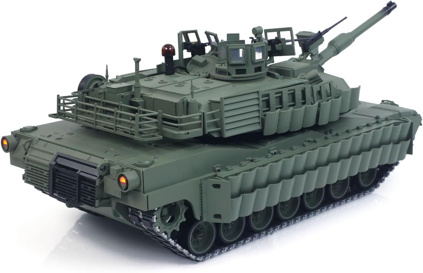 TUSK II 1/16 Metal Remote Control Tank 3918 Abrams M1A2 IR Dual Flow Gearbox FPV Smoke 360 Rotation Barrel Recoil Elevation Hobby Grade Model for Ages 14+