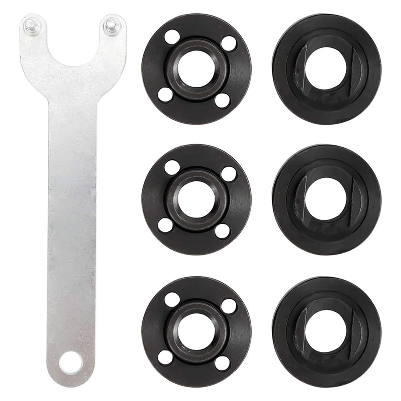Tsophreniq 7Pcs Angled Grinder Nut And Flange Wrench Spanner Kits 5/8-11 Flange Metal Part Replacement Accessories Angled Replacement