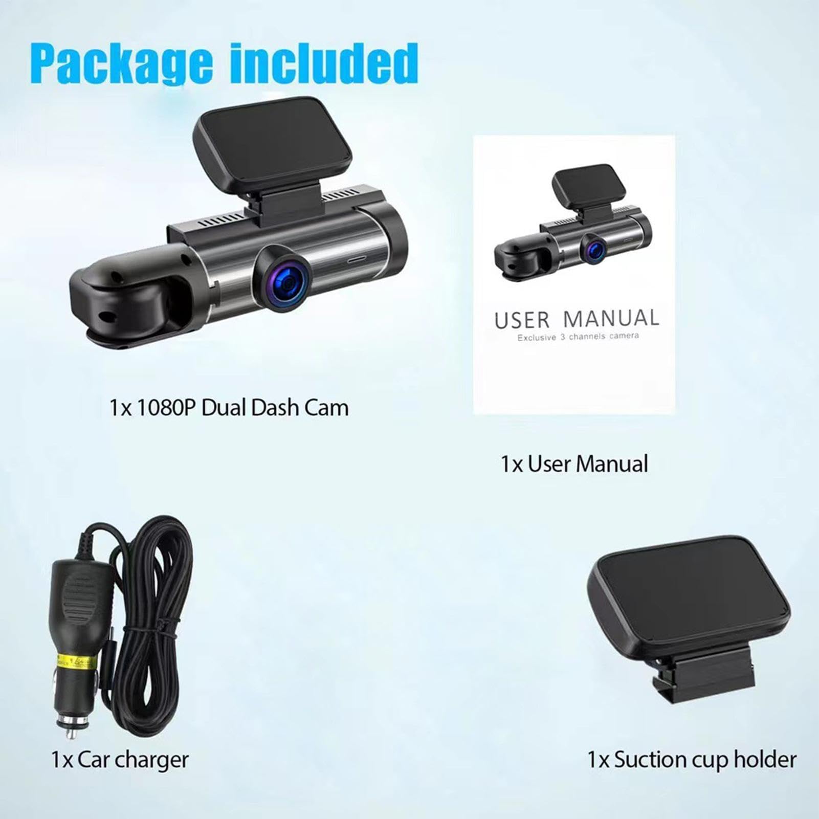 Videocamera Auto Wireless Registratore Doppio Senza Fili in Metallo con | Cam da Cruscotto Auto Per Parcheggio Inversione E Viaggi Su Strada Per Camion E