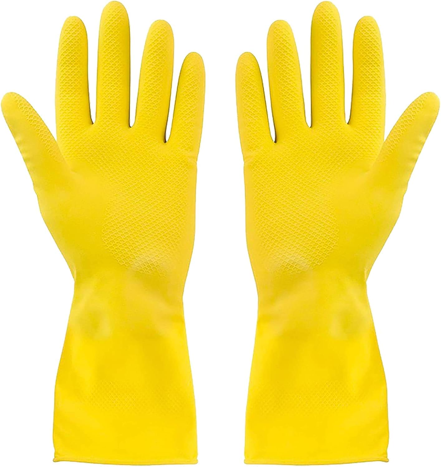 (𝟑 𝐏𝐚𝐢𝐫𝐬) 𝐌𝐞𝐝𝐢𝐮𝐦 Size Cleaning 𝐆𝐥𝐨𝐯𝐞𝐬 Yellow Rubber Flock Lining