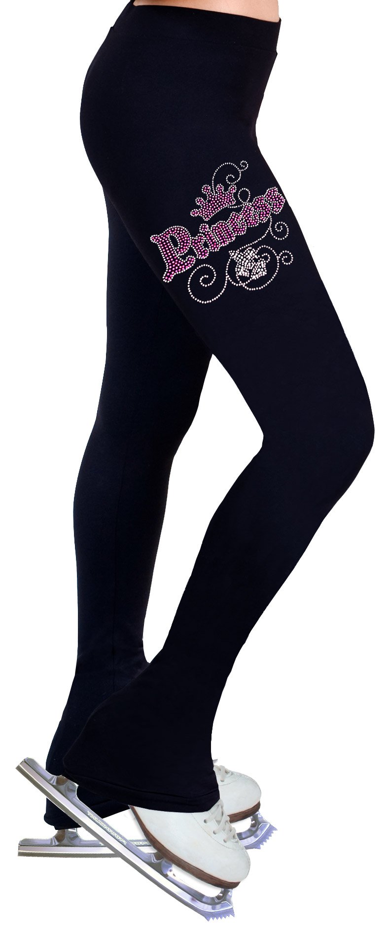 NY2 SPORTSWEAR Figure Skating Practice Pants with Rhinestones R129 - Adult Sizes- (Adult Extra Large) Black