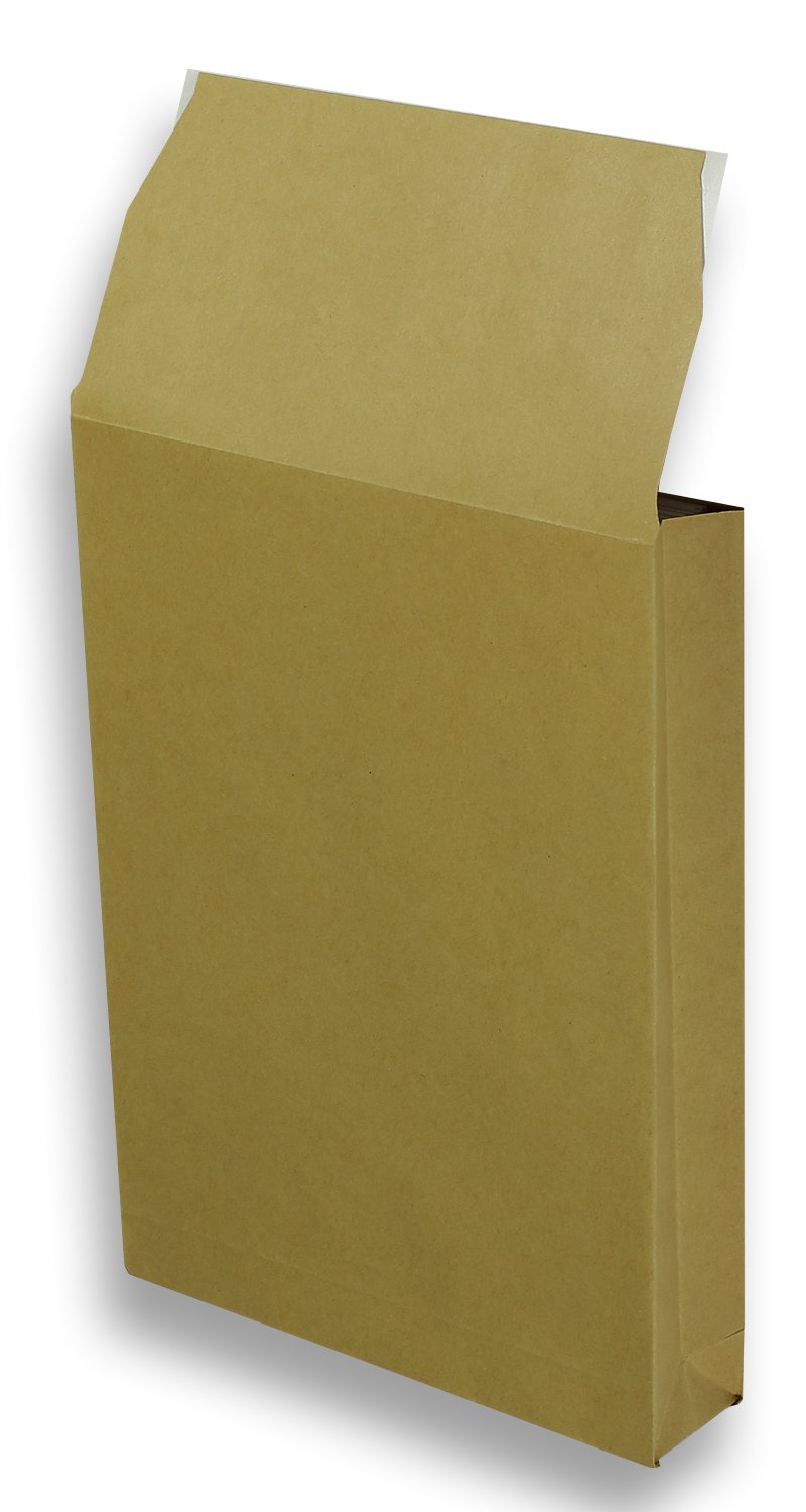 Blanke Briefhüllen - 250 Faltentaschen im Format 176 x 250 x 40 mm (DIN B5) in Braun
